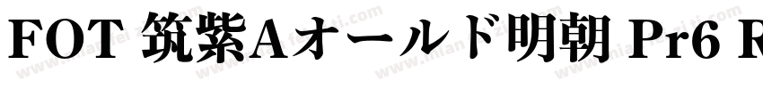 FOT 筑紫Aオールド明朝 Pr6 R字体转换